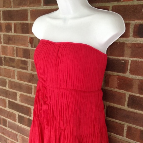J. Crew 100% silk strapless fuschia dress - Picture 2 of 4